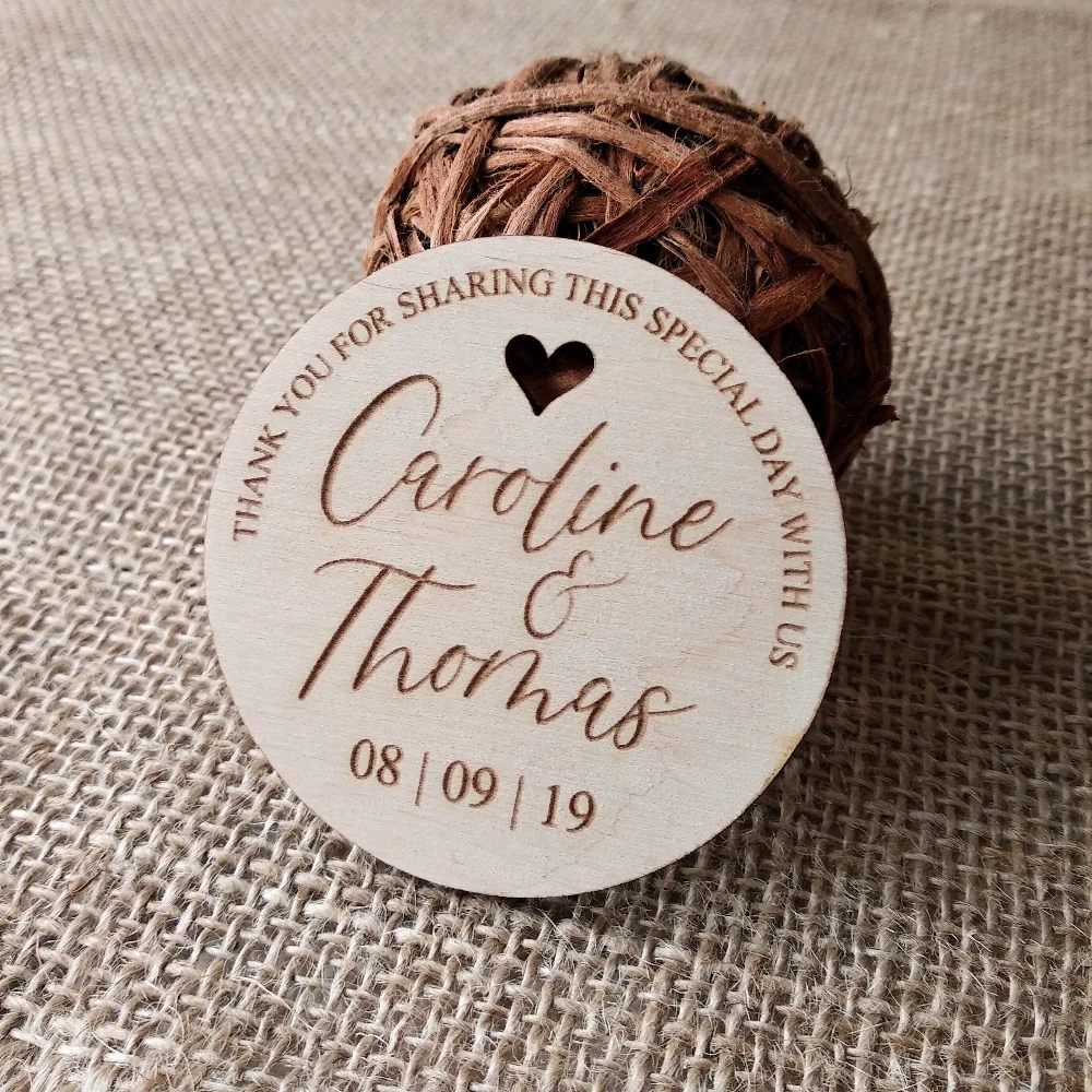 enjoy great discounts 50 Heart Thank You Wedding Favors, 3
