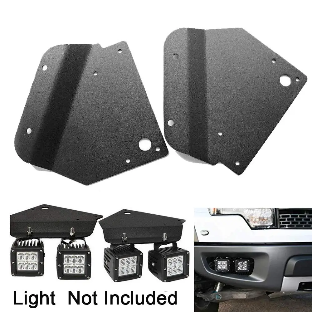 

Front Hidden Bumper LED Fog Light Mount Brackets Kits For Ford 2010-2014 F150 SVT Raptor Truck Off-Road LED Work Lgiht Mounting
