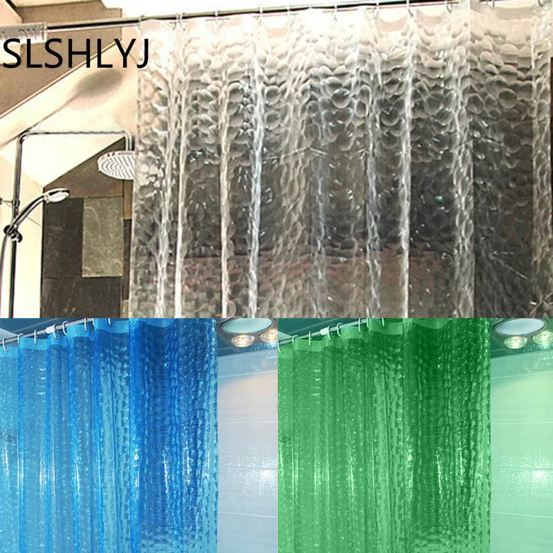 SLSHLYJ EVA Translucent 3D Thickened 1.8/2M Shower Curtain Bathroom Curtain Moldproof Waterproof Bathroom shower curtains
