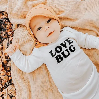 

Love Bug Printed Long Sleeve Clothes Romper for Baby