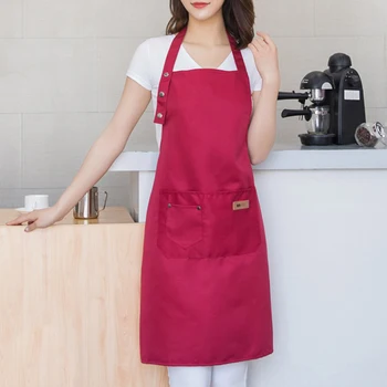 

Pure Color Cooking Kitchen Apron For Woman Men Chef Waiter Cafe Shop BBQ Hairdresser Gift Bibs