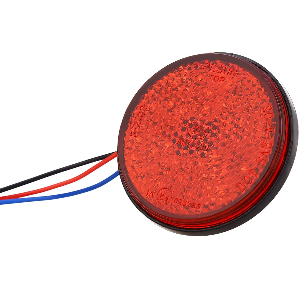 Feux arrière de voiture ronds s-jaunes-rouges 24 SMD, clignotant, lampe ...
