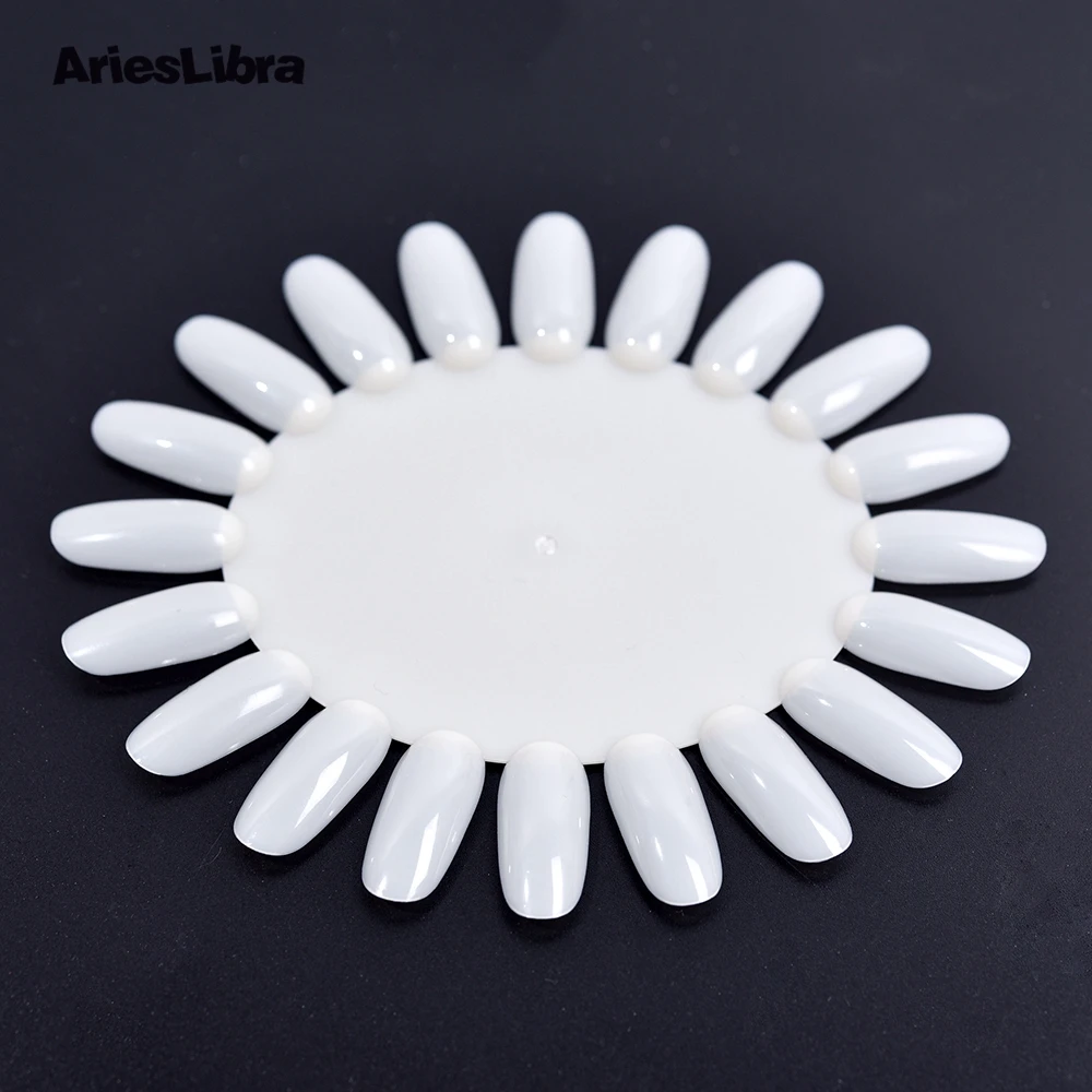 AriesLibra Oval Nail Display Chart Wheels 20 Tips Trainers Practice holder Plastic Art nail polish organizer | Красота и здоровье