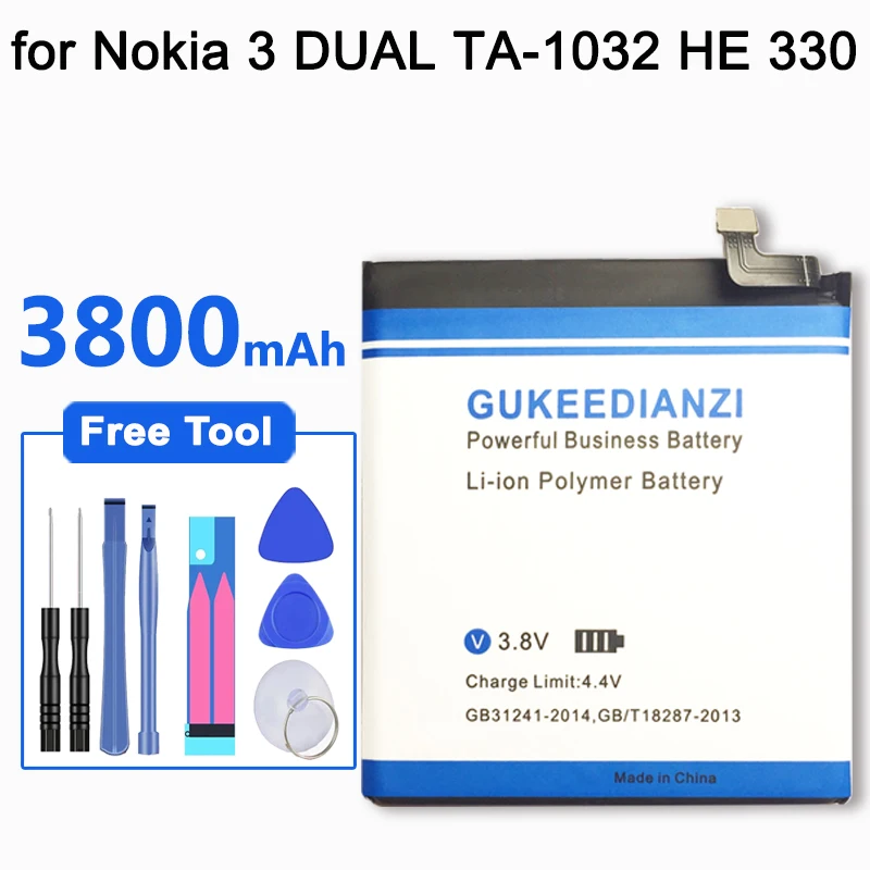 GUKEEDIANZI гарантия HE330 3800 мАч Смартфон батарея для Nokia HE330 литий-полимерные батареи