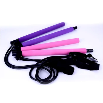 

NEW Pilates Exercise Stick Toning Bar Fitness Home Yoga Gym Body Workout Body Abdominal Resistance Bands Rope Puller