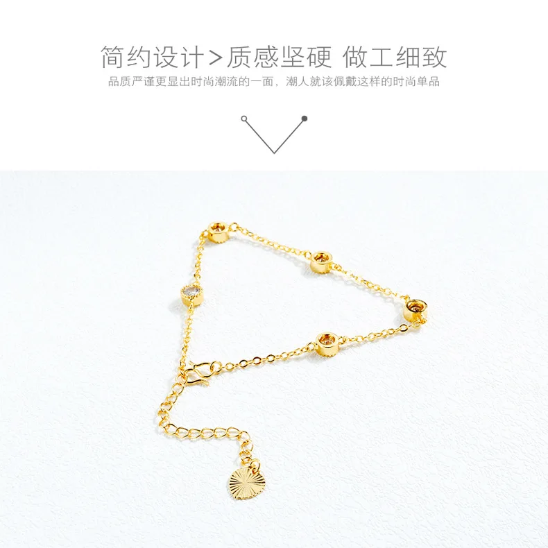 OPK New Style Accessories Plated 18k jin jiao lian Delicacy Rhinestone Small Women's Summer Foot Ornaments Gift