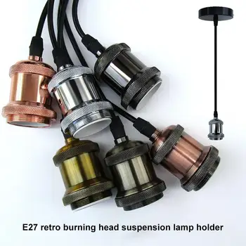 

E27 Ceiling Light Chandelier Droplight Modern Night Light 6 Colors Hanging Lamp for Bedroom E27 Lamp Head Ceiling Lamp