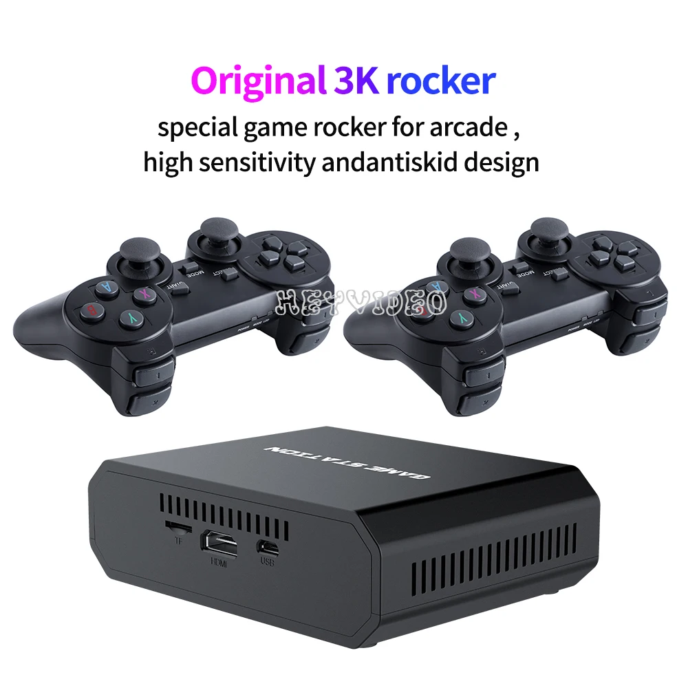 M8 Plus Game Console 4K HD Video Game Consoles with 10000+ Games Video Games Box for PS1/GBA/FC/ Dual Wireless Controllers