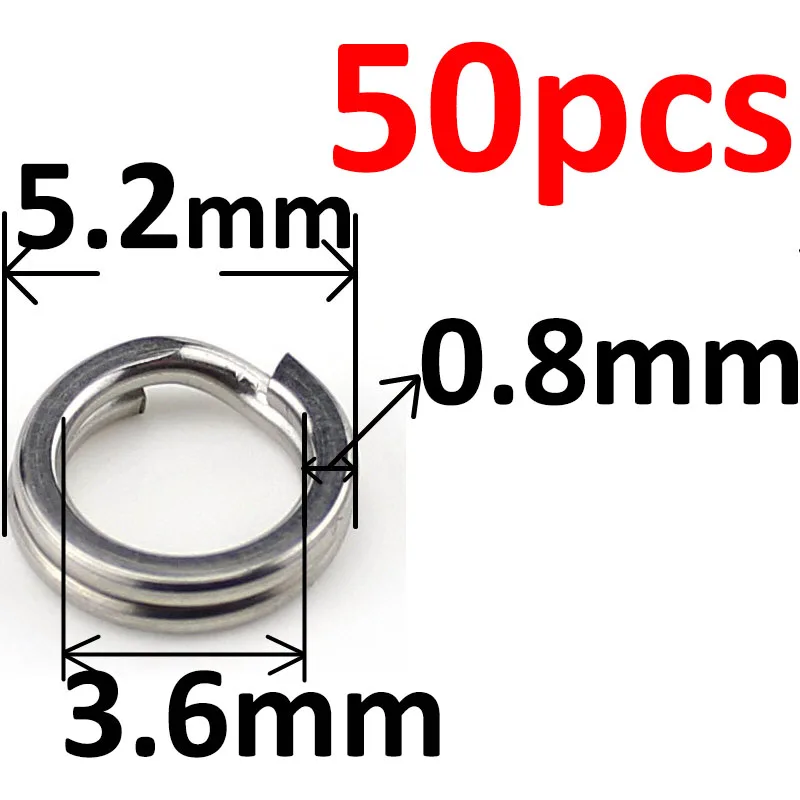 50/100 X Edelstahl Split Ring Blank Köder Angeln Connector Köder Ring 