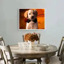 Meivn День Святого Валентина собака фестиваль бутик Рамка DIY картина по цифрам набор ручной работы акриловая краска Заказные фоторамки масляная краска ing Изысканный Рождество Хэллоуин День Святого Валентина День рожд