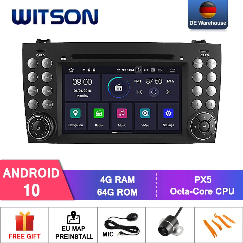 DE В наличии! Автомобильный DVD плеер WITSON PX5 Android 10 IPS для Benz R171 W171 SLK SLK200 Автомобильная