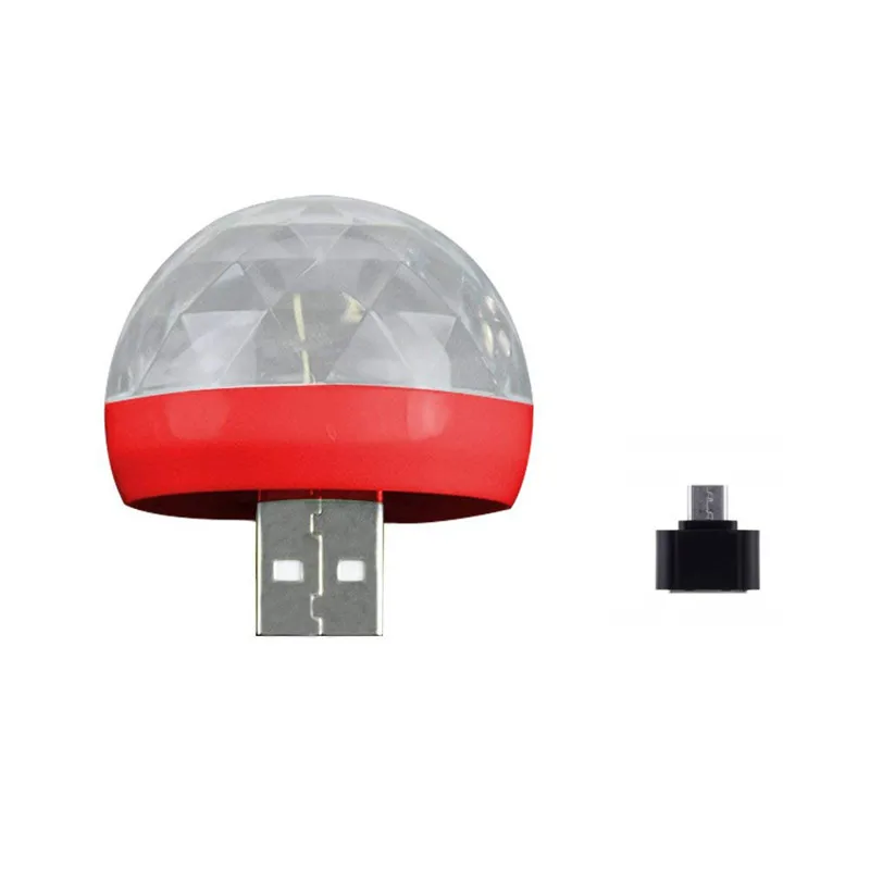 Красный Мини USB СВЕТОДИОДНЫЙ диско этапа светильник Портативный Семья вечерние магический шар красочный светильник бар клуб сценическое освещение лампа для мобильного телефона - Цвет: Красный