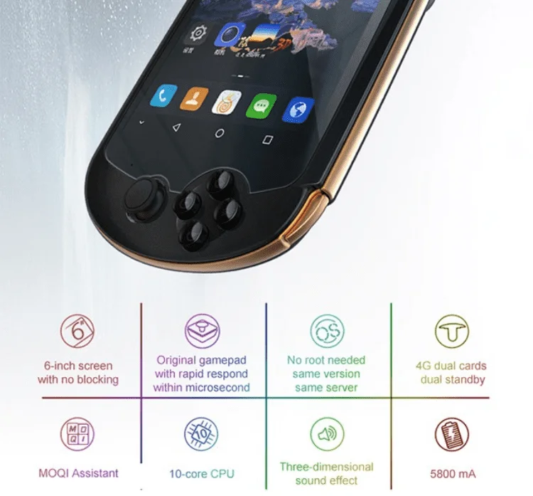 2021 New Moqi I7 Dual Sim Card 5800Mah Smart Game Phone Handheld Android Gaming Console