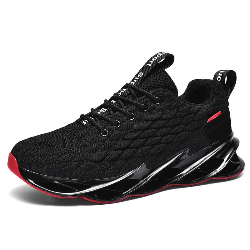 Большой Размеры 39–46 Для мужчин кроссовки из дышащего материала для бега спортивная обувь blade для Для мужчин прогулочная спортивная обувь для zapatillas hombre - Цвет: Черный