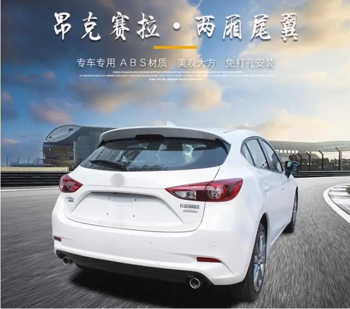 Для Mazda 3 Axela хэтчбек ABS пластик окрашенный цвет задний багажник на крыше губы Крыло загрузки задний спойлер