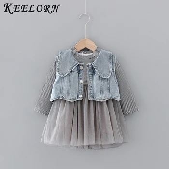 

Keelorn Girls Casual Dresses Girl's Clothes Autumn Kids Denim Jacket Dress Costume Suit for Baby Girl Coat Princess Dresses