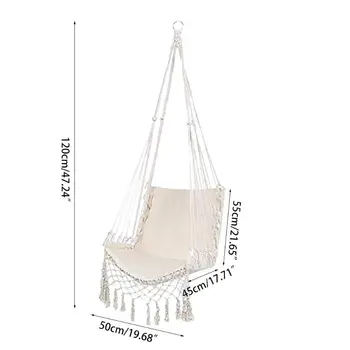 

2020 New Hammock Chair Macrame Swing Hanging Cotton Rope Hammock Swing Chair for Indoor