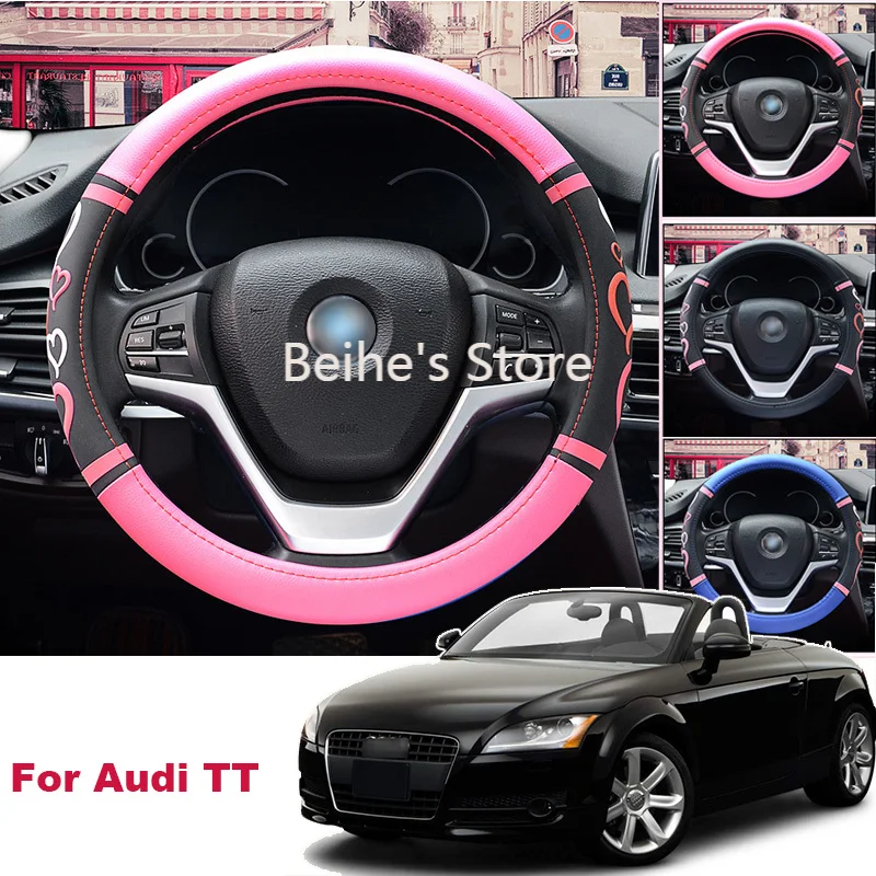 Нескользящий чехол на рулевое колесо для Audi TT фотосессия 38 см размер M |