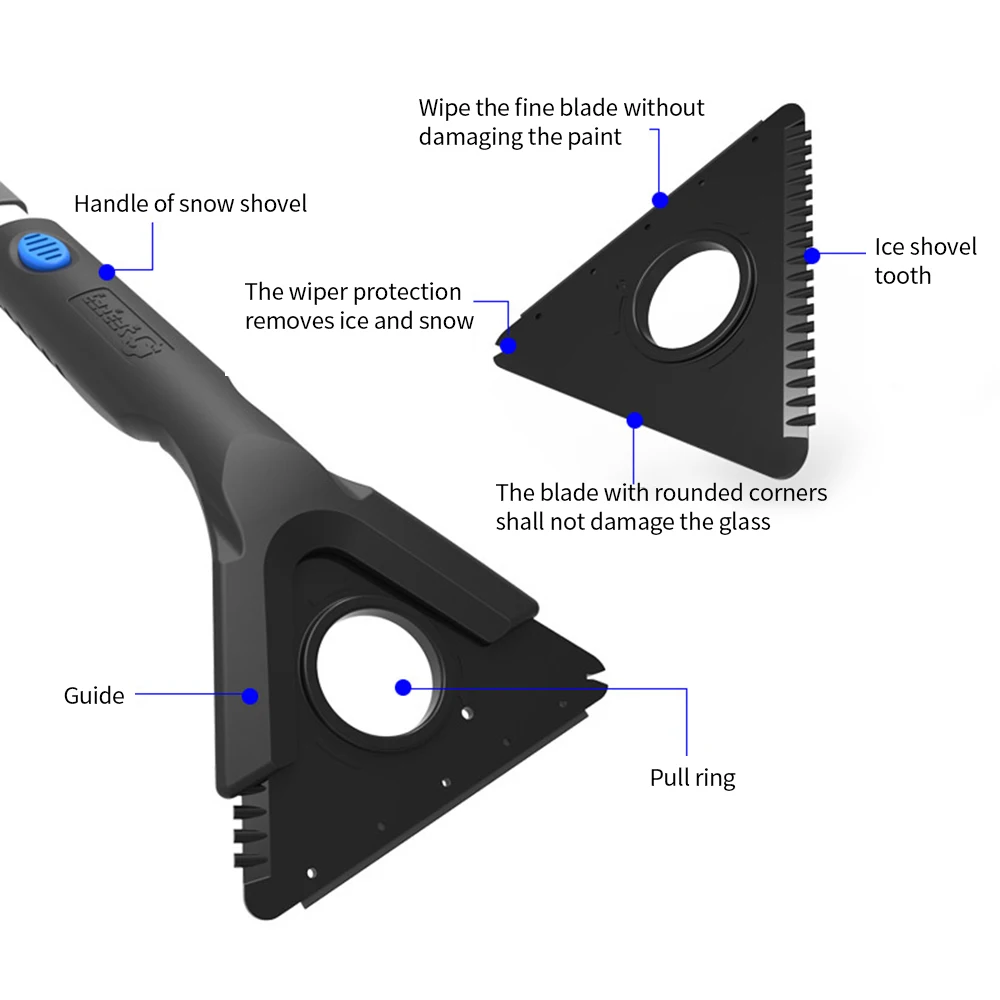 Выдвижная щетка для снега+ автоматический скребок для льда на 180 градусов для очистки лобового стекла автомобиля, удаление снега