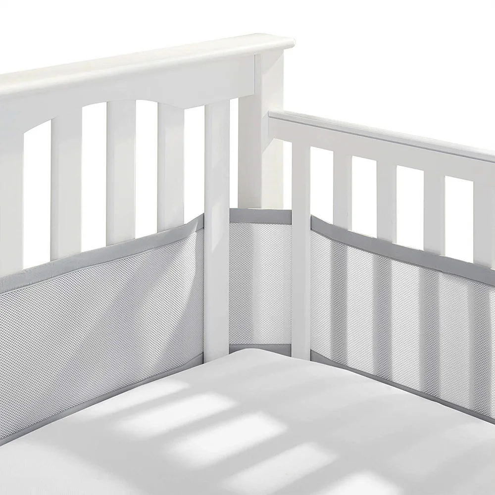 Newborn Baby 3D Breathable Crib Bumper Mesh Cot Head Protector Summer