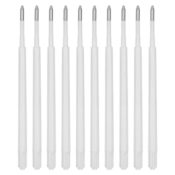 

10PCs/Lot Ballpoint Press Pen Refills Smooth Replacement Pen Lead Signature Pen Plastic Large-capacity Pen Core Writing Tool