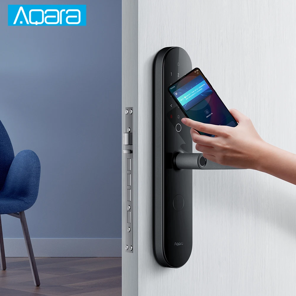 Aqara N100 умный дверной замок отпечаток пальца Bluetooth пароль NFC разблокировка работает с HomeKit с дверной звонок умная связь