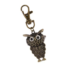 Винтажные бронзовые карманные часы в форме Совы с кольцом для ключей ювелирные подарки