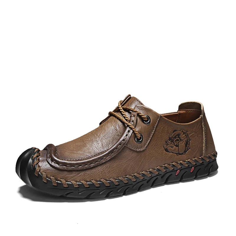 KHAKI LACE Лидер продаж; брендовые мокасины; сезон весна-лето; мужские лоферы; Высококачественная обувь из натуральной кожи; мужская обувь на плоской подошве; легкая обувь для вождения - Цвет: KHAKI LACE