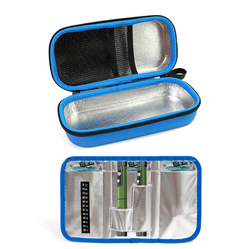 Estuche de medir glucosa en pluma, bolsa de refrigeración con aislamiento práctico para medicamentos, diabetes, con 3 paquetes de hielo|Kits de emergencia| - AliExpress