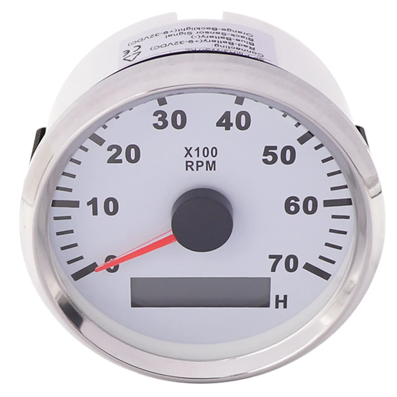 

85 mm REV Counter for Outboard Motor Boat Auto Tach Electric Motor Tachometer 7K RPM with Hour meter Red Backlight