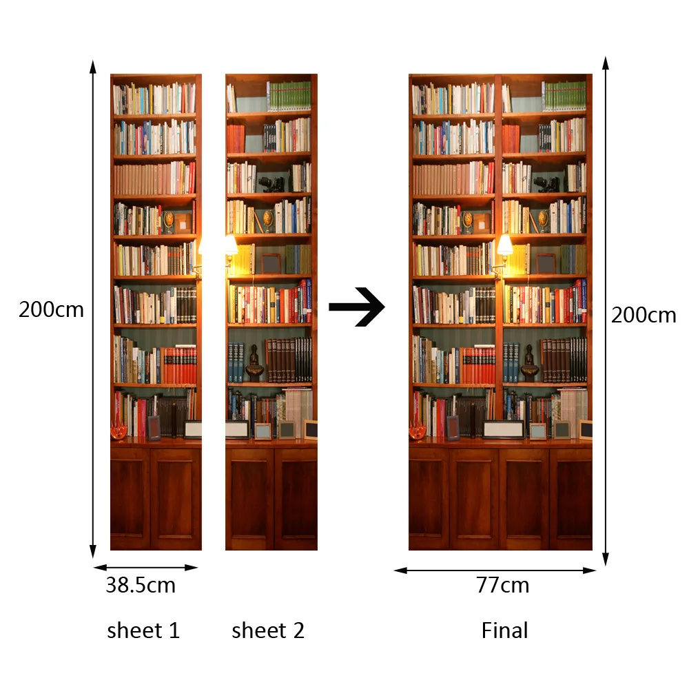 3D наклейка на дверь лес настенная художественная книга обои Плакат Наклейка s самоклеющиеся съемные наклейки на дверь дома