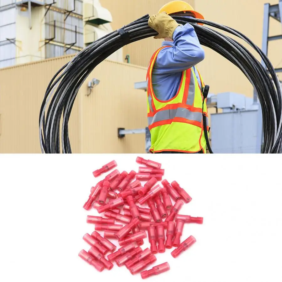 Female Connector 100 Pcs Connector Red 1.25 Female 22-16AWG Terminal Connector