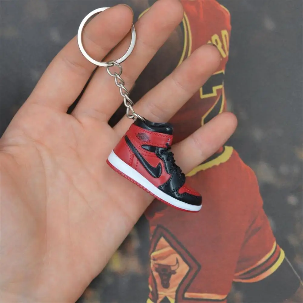 one shoe keychain 3D Air Jordan AJ11 брелок с кроссовком обувь concord модель кулон подарки - Цвет: one shoe keychain