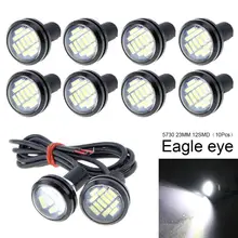 

10 Pcs 23MM White Eagle Eye Light High Power 4014 12SMD White 12V Car Fog DRL Bulb Reverse Backup Parking Signal for Car Vehicle