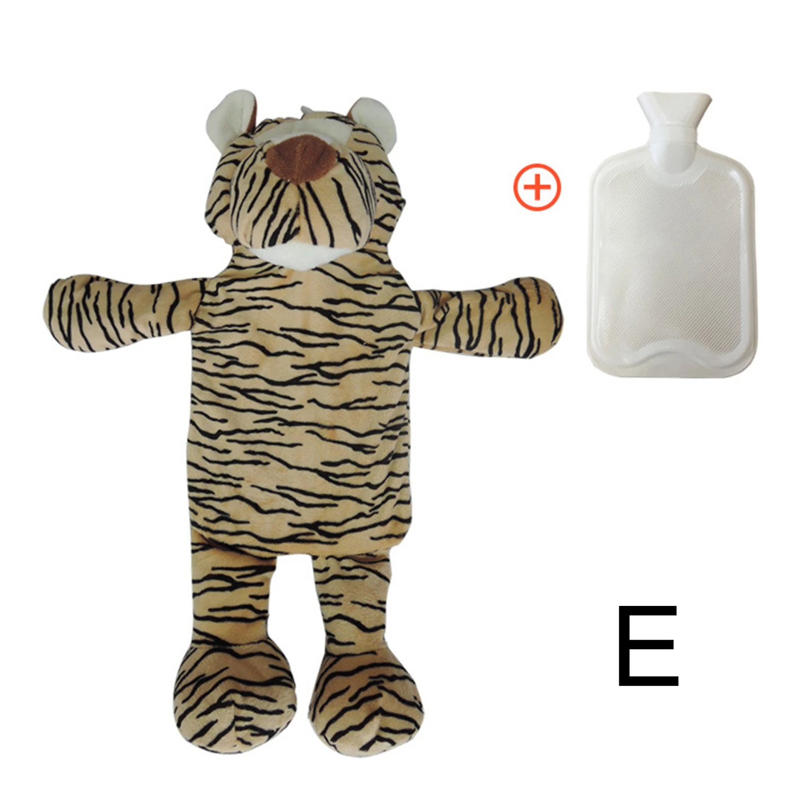 1L Winter Cute Elephant Hot Water Bottle Plush Soft Animal Shape with Fluffy Cover Hand Foot Warming Heating Pad Children Gifts