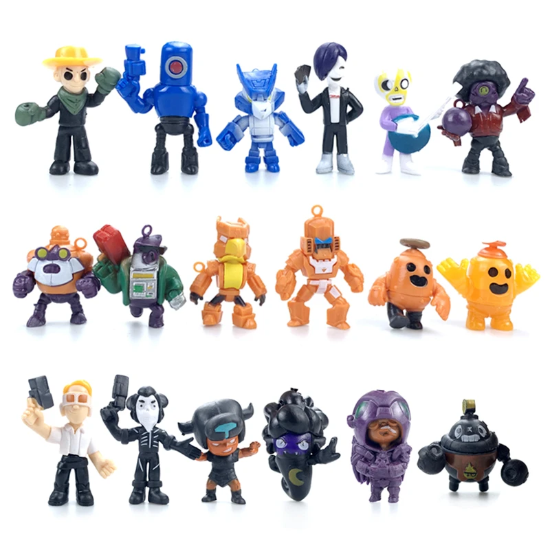 18pcs-Set-Brawl-Stars-Game-Cartoon-Hero-Anime-Figure-Model-Spike-Shelly-Leon-Primo-Mortis-Dolls