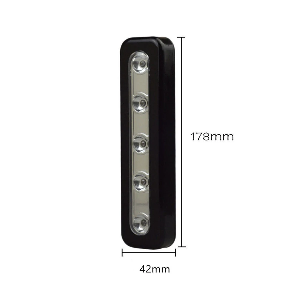 5LEDs Wireless Touch Cabinet Light LED With Adhesive Sticker Battery Powered Lamp Closet Wardrobe Stair Bedroom Drawer Lights 4