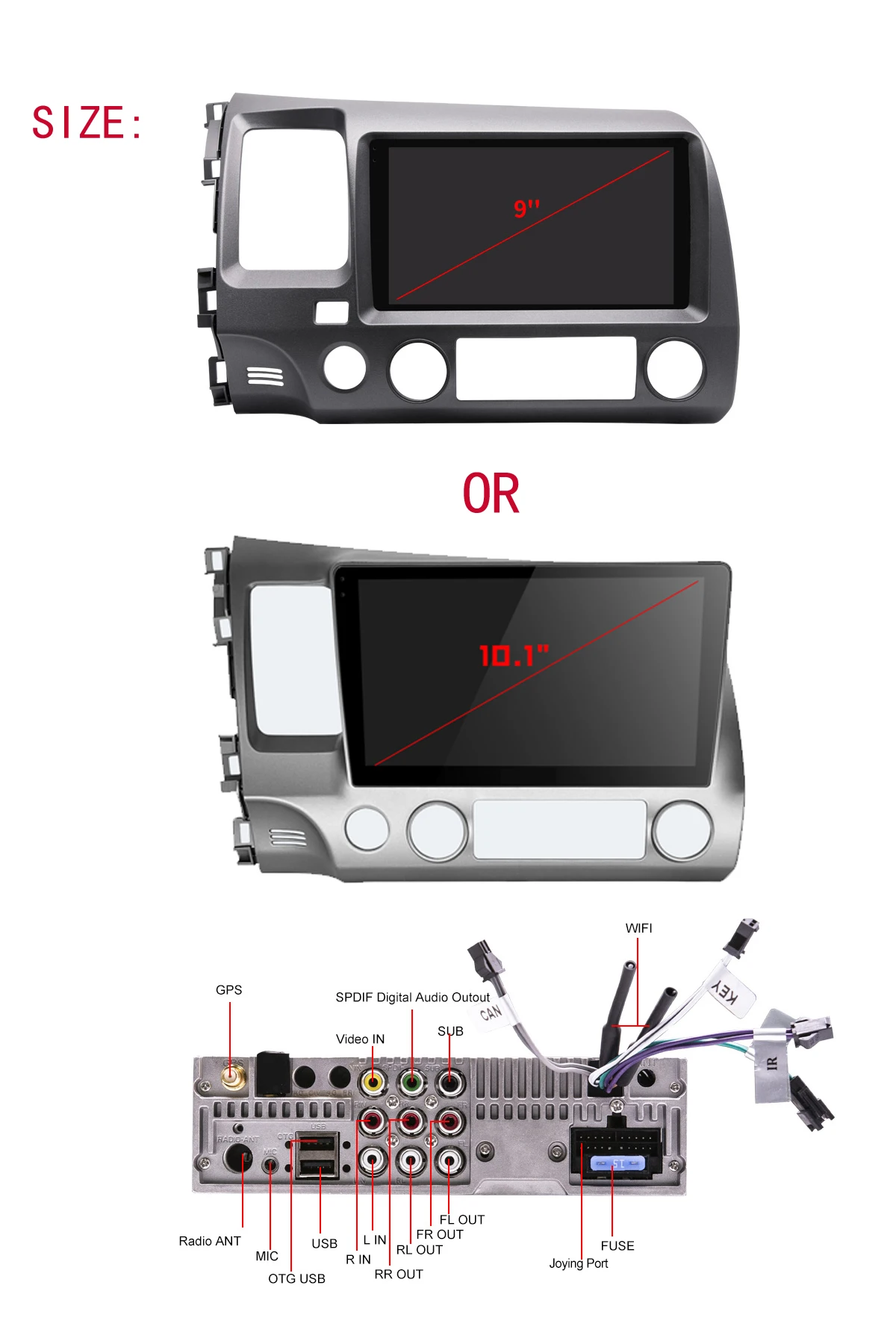 HD 9/10 дюймов android 8,1 автомобильное радио головное устройство для Honda Civic 8 FK FN FD 2006-2011 Автомобильный DSP стерео Мультимедийный плеер 2+ 32 ГБ/4+ 64 ГБ