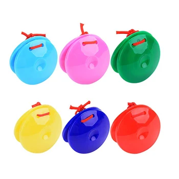

6PCS Colorful Finger Castanets Castanet Toy Children Musical Toy Handle Musical Instruments Toys Educational Toys For Children