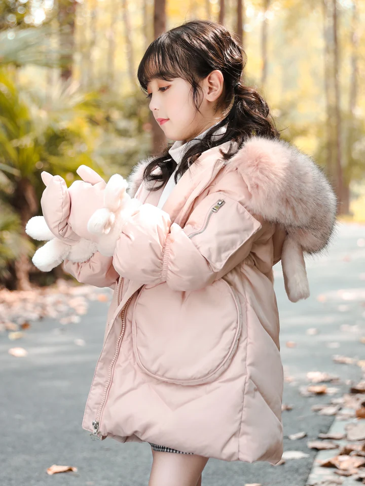 girls coat with gloves
