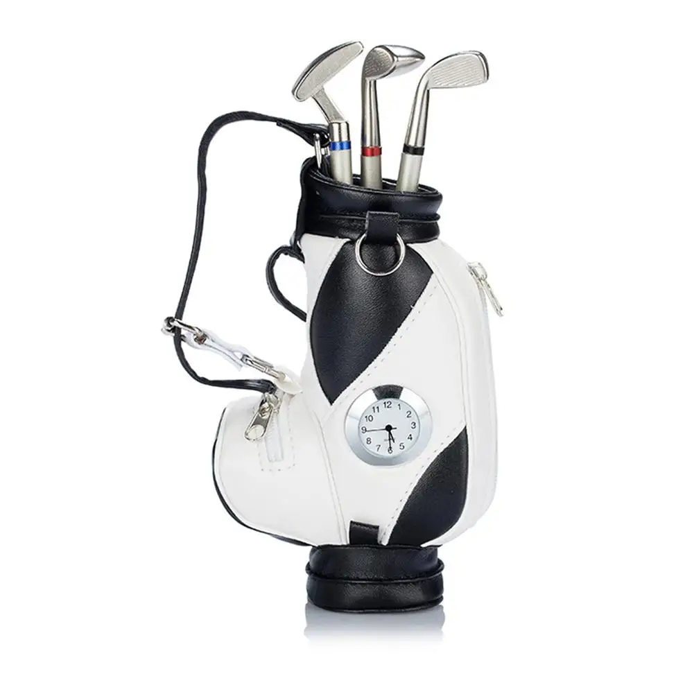 

2020 Golf Cart Pen Holder Stylish Pen Container With 3 Golf Club Pen Decoration Gift
