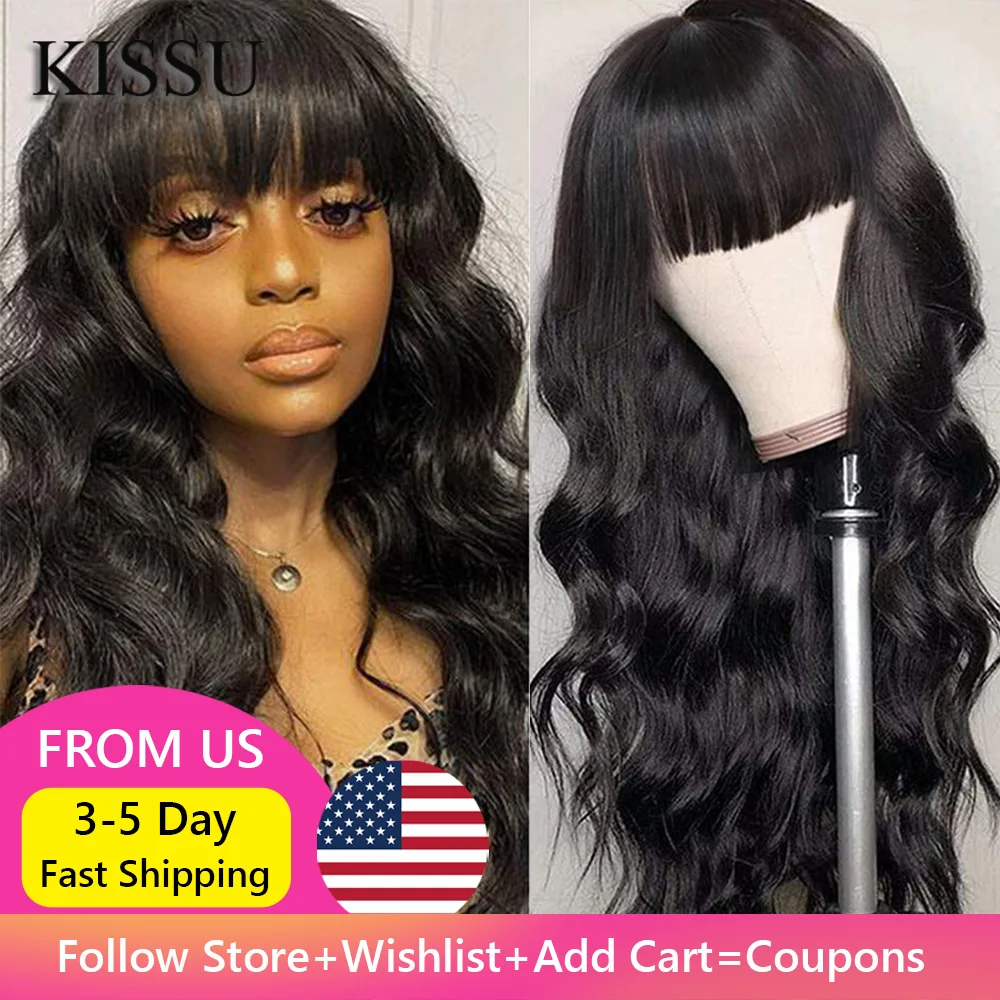 

Machine Made Sew In Wig Human Hair Straight Wig Peruvian Body Wave Wig With Bang Natural Color For Women Glueless Wigs Long Wig