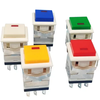 

Button switch KD2-21/22 17*17mm square push button LED light 8-pin button switch KD2-21/22self locking or reseting switch
