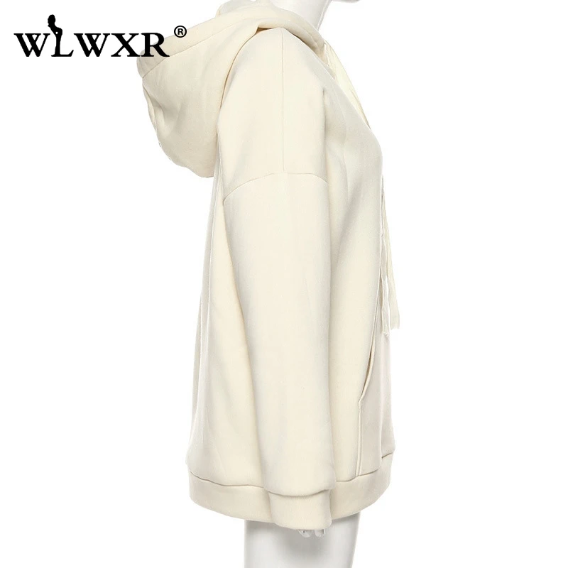 WLWXR, уличная одежда, с надписями, большие размеры, толстовки, Женская толстовка, топы, Повседневная Длинная толстовка, Женский пуловер, зимние женские свободные толстовки
