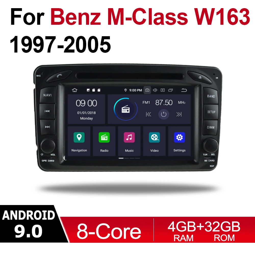 2 Din Автомобильный мультимедийный плеер Android 9 Авто радио для Mercedes Benz M Class W163 1997 ~ 2005 NTG DVD GPS 8 ядер 4 Гб + 32 Гб Bluetooth|Мультимедиаплеер для авто| | АлиЭкспресс
