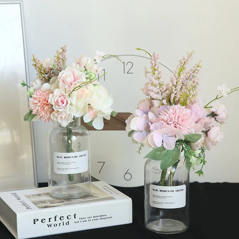 

2 Pcs/Lot Factory Source INS Style Artificial Flowers Hydrangea Wedding Bouquet for Home Decoration Wedding Wall