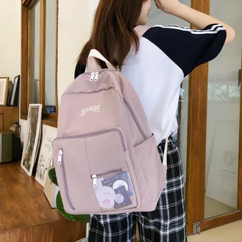 

Ladies Backpacks Korean Style Student Black Retro Backpacks for Teenage Girls Mochila Notebook Floral Backpack Bookbags