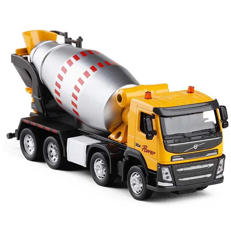 

1:50 Scale Cement Mixer Truck Car Engineering Toy Sound Light Educational Collection for Children Gift,Silver