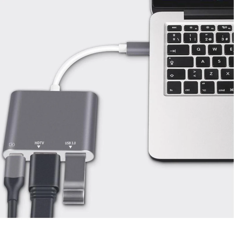 USB C концентратор типа C к HDMI адаптер для Macbook Pro/Air Top usb type C концентратор к HDMI 4K USB 3,0 порт USB-C питания