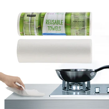 

Reusable Bamboo Towels Washable Absorbent Washable Dish Cloths 25pcs/Roll Home Kitchen Paper Towel Clean Washing Towel